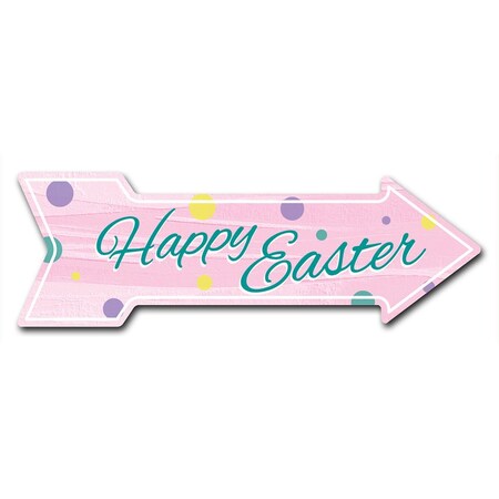 Signmission Happy Easter 2 Arrow Decal Funny Home Decor 18in Wide D-A-999832